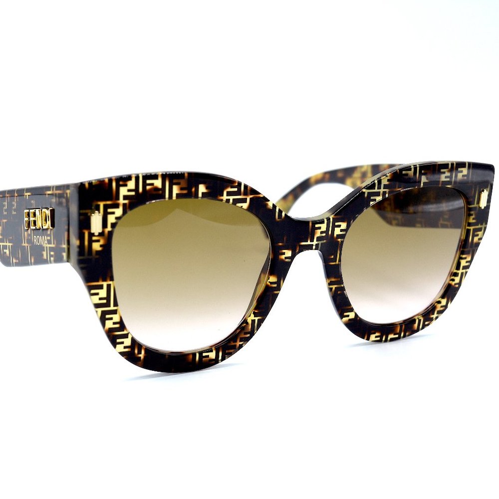 FENDI FF0435/S H7P PATERN HAVANA SUNGLASSES - Picture 3 of 8